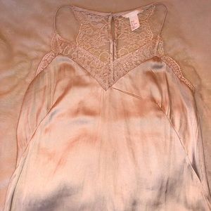 Full length, flowy, satin, cami.